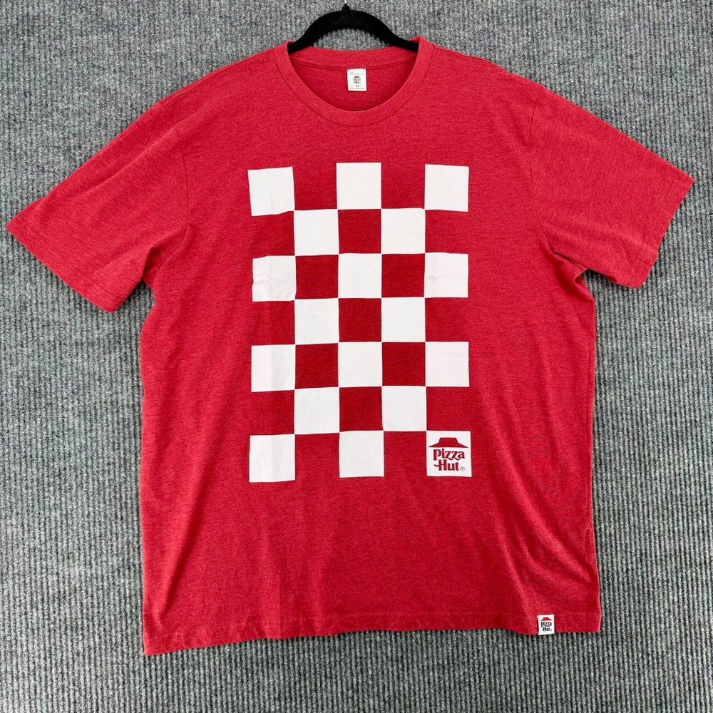 Pizza Hut Checkerboard T‎ Shirt 2X Red Graphic New No Tags Mens